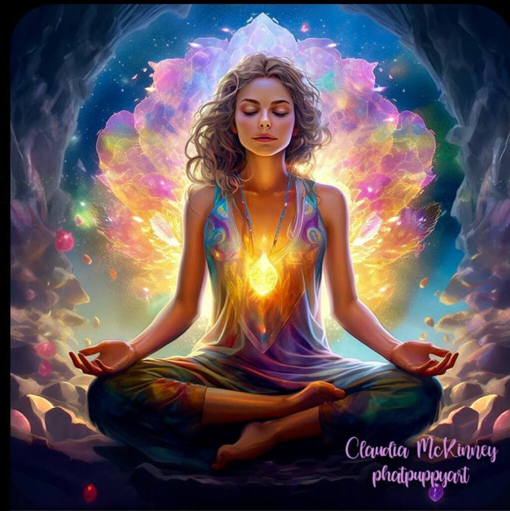 Woman embracing herself and practicing self-love and self-worth